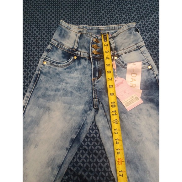 WAIST 28" SIZE 7 JEANS STRETCH DENIM BLUE  H4 CUTIE 1409 , SKINNY, REGULAR SIZE - Picture 5 of 11